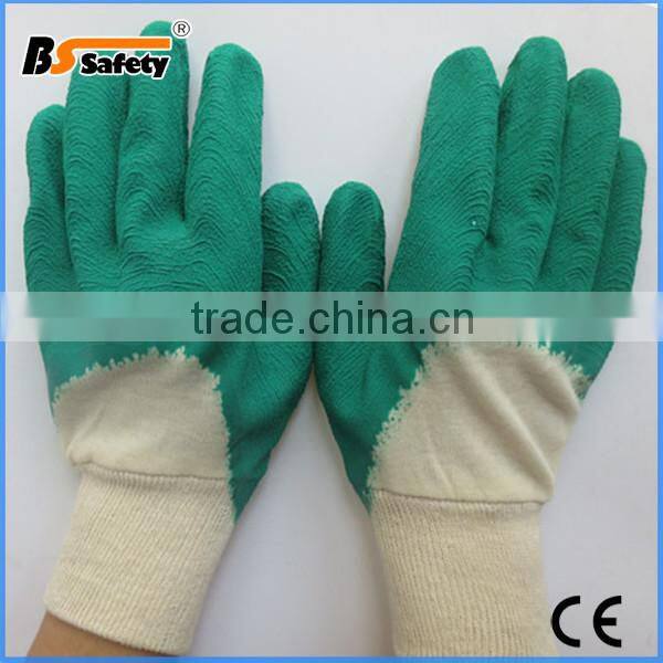 BSSAFETY 13 Guage Green Nylon Lining Foam Latex 3/4 Dipped Rigger Gloves