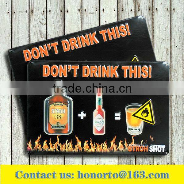 Special Shape Tin Metal Sign in high quality low price
