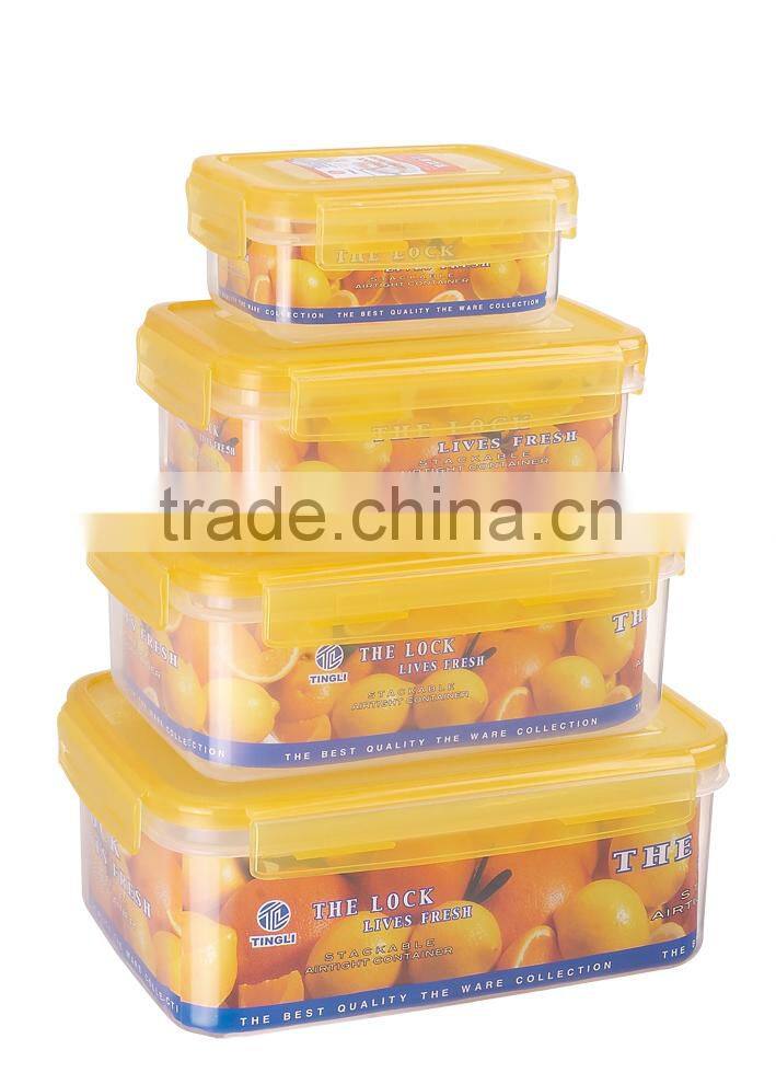4pcs set plastic food storage container to keep food hot