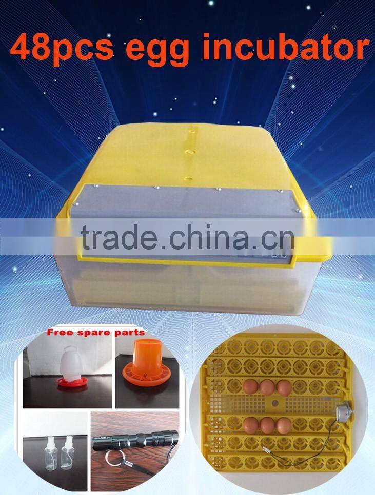 New designed Full automatic 48 egg incubator CE approved mini incubator prices india