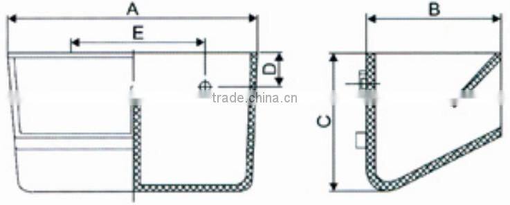 China supplier food grade plastic elevator bucket hat agriculture machinery part