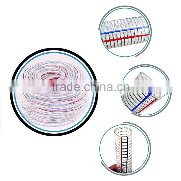 Hot sale spiral steel wire pvc rei transparent hose pipe