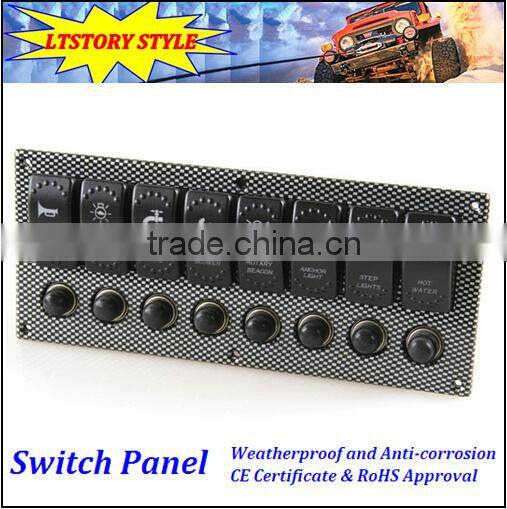 Boat Marine Rocker Switch Panel 8 switches