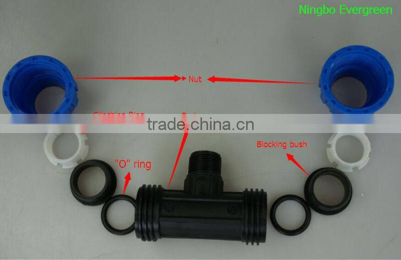 BSP male Tee Fittings With Blue Nut
