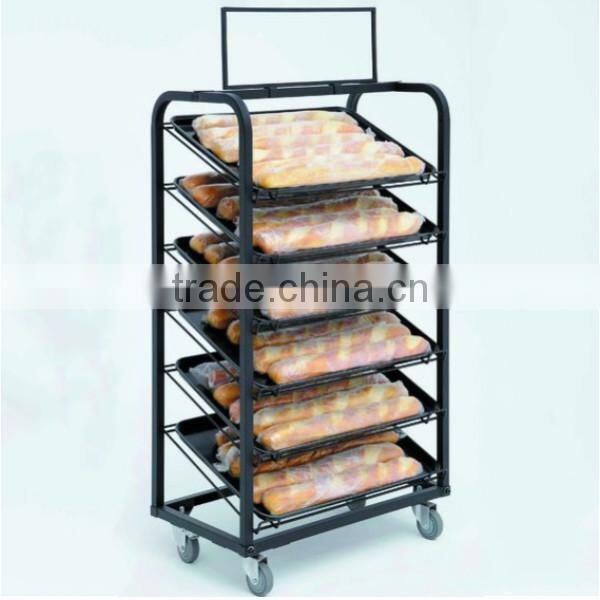 5 ties Customized Markets commodity Metal Bread Display Rack