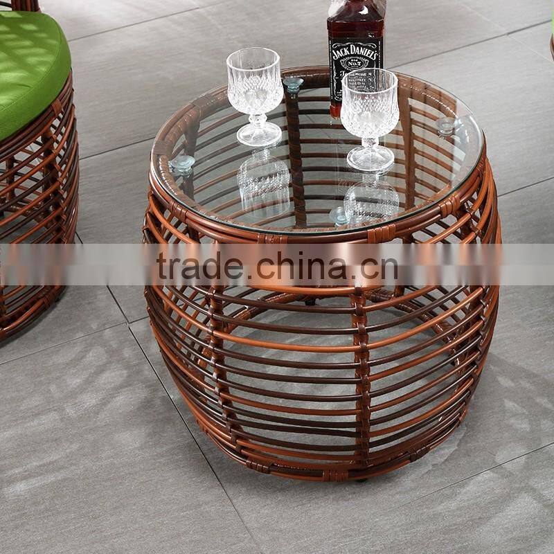 3 Pieces Wicker Outdoor Furniture Set Patio Furniture Table Chair Set