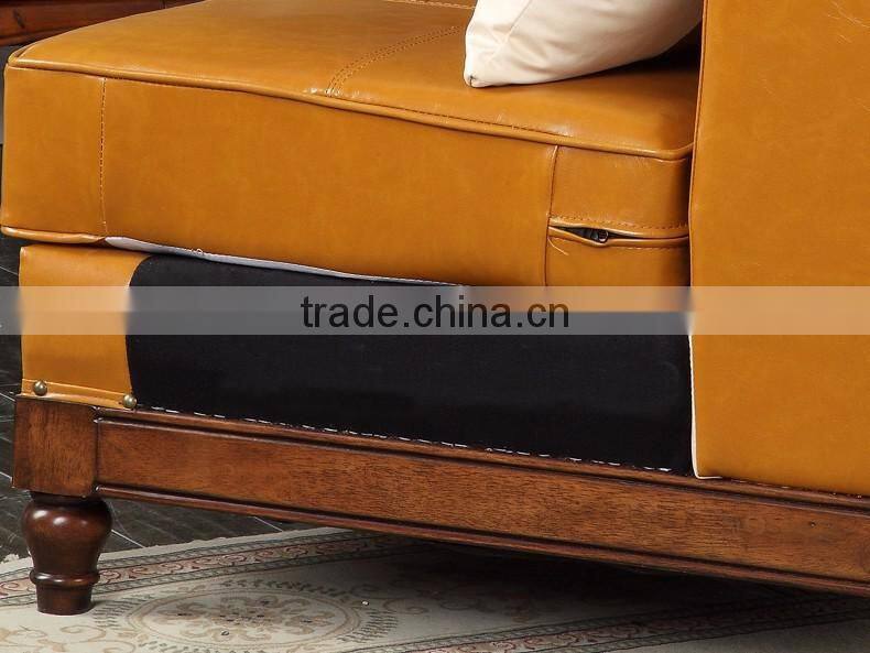 American modern concise genuine leather corner sofa set