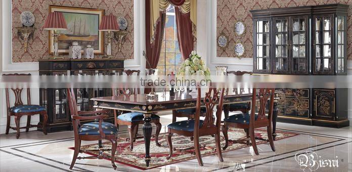 Distinguished Palace Bedroom Set Furniture, Antique Carved Wooden Bed With Night Stand, Hand Painted Royal Bed Wooden Furniture