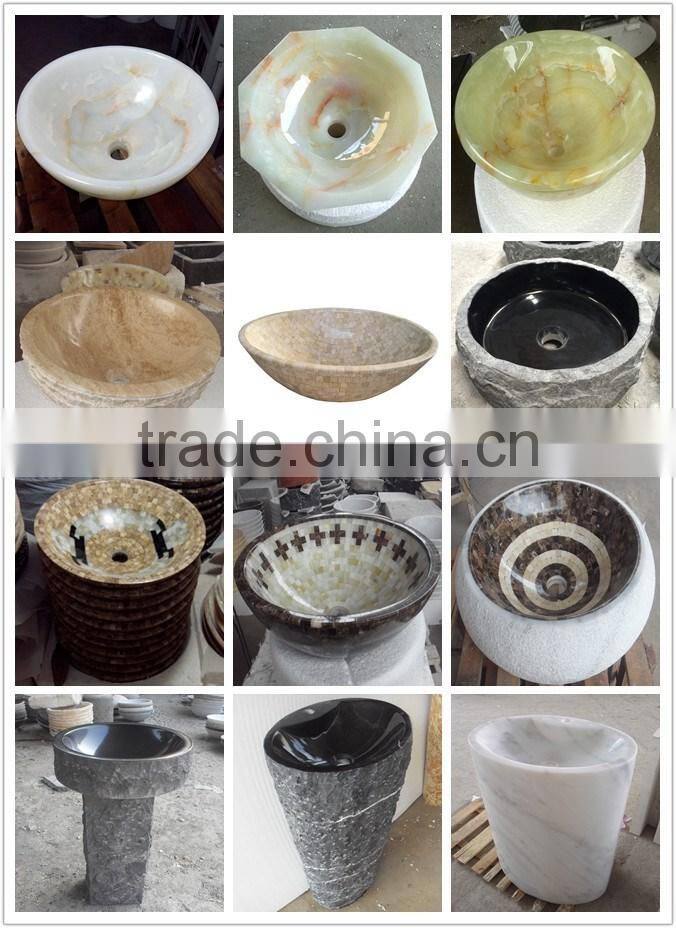 Round shape onyx bathroom sink and basin