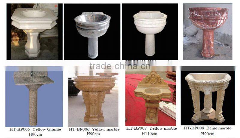 Flower Carved Natural Stone Wash Basin