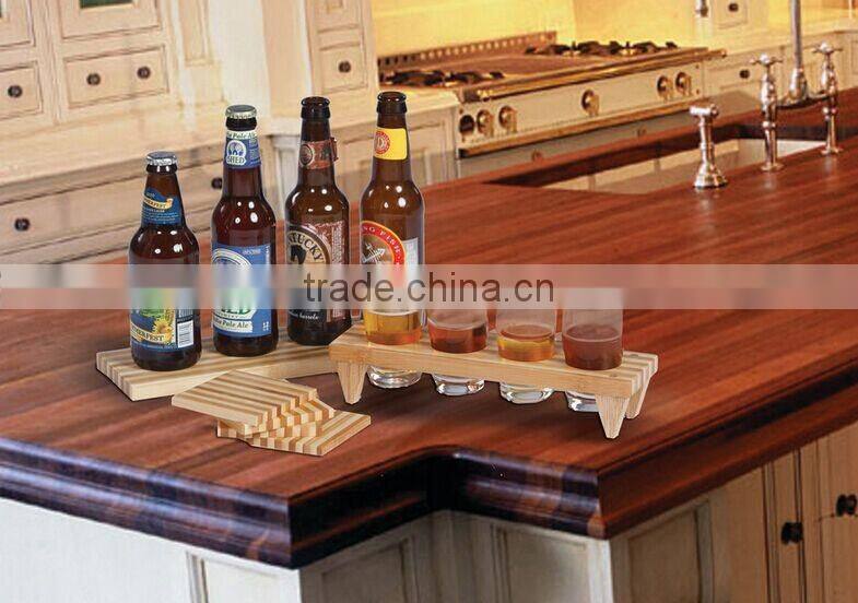 High Quality Wooden Bottle Holder Joint Cup Holder with Leg Pine and Beech Holder for Bar