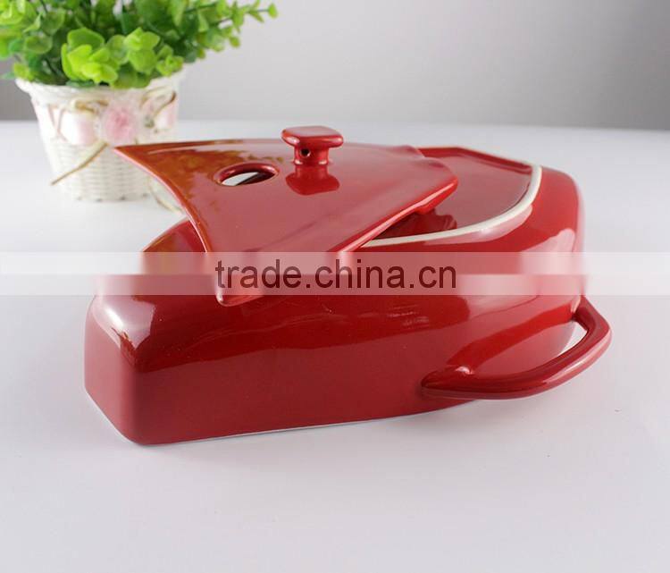 China factory wedding party supplies custom shape ceramic boat dish