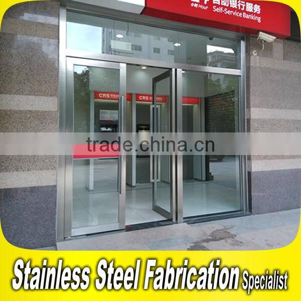 Golden Color Commercial Glass Door Stainless Steel Types Interior Door Frames
