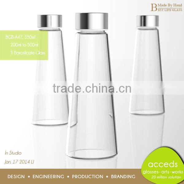 Wholesale Clear 350ml Cola Juice Glass Beverage Bottles