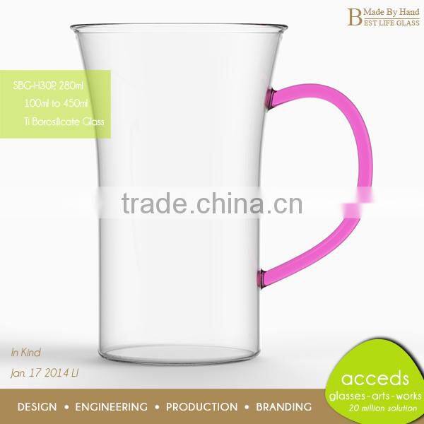 Unique Shaped Pink Color Drinking Glass