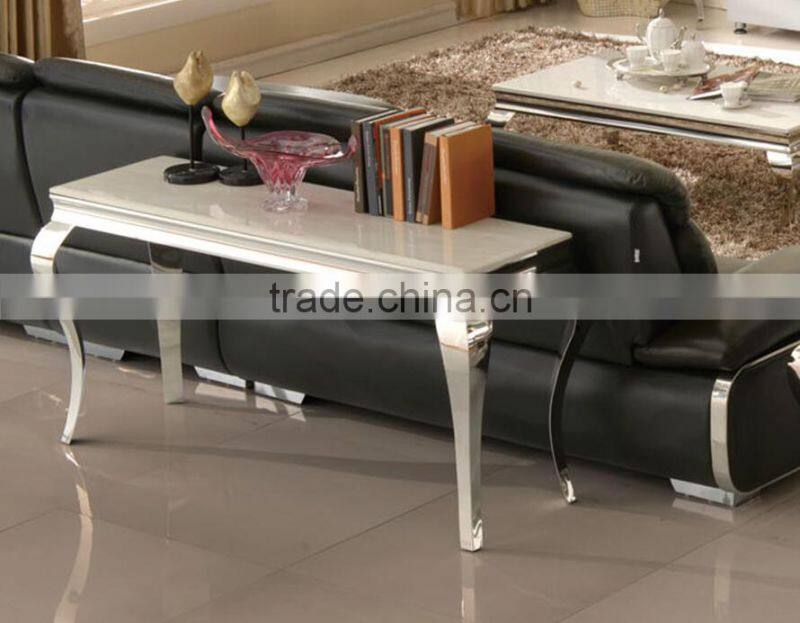 Stainless steel frame Console Tables of Marble top 2015 new arrival
