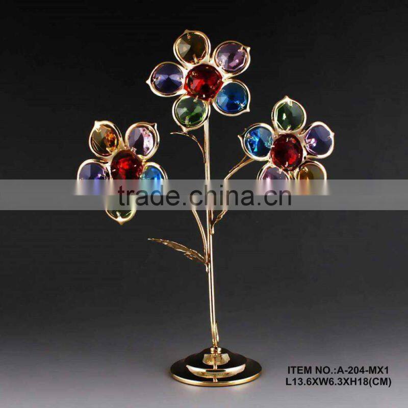 24K Gold Plated Peony Flower with Crystals from SWAROVSKI