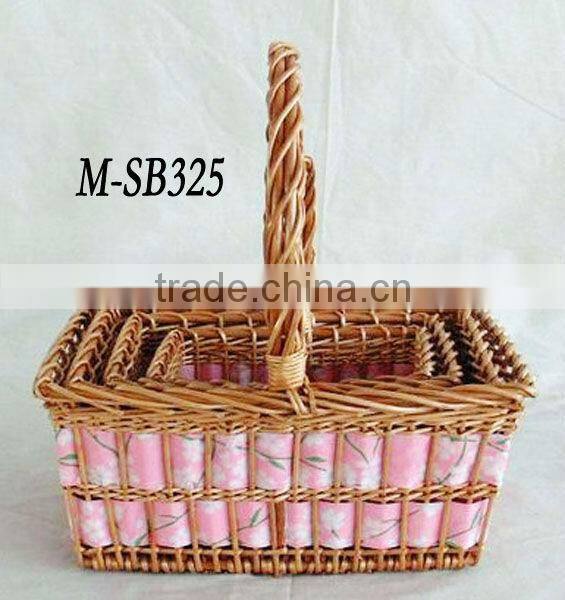 Antique Rectangel willow gift basket & fruit basket for traditional festival