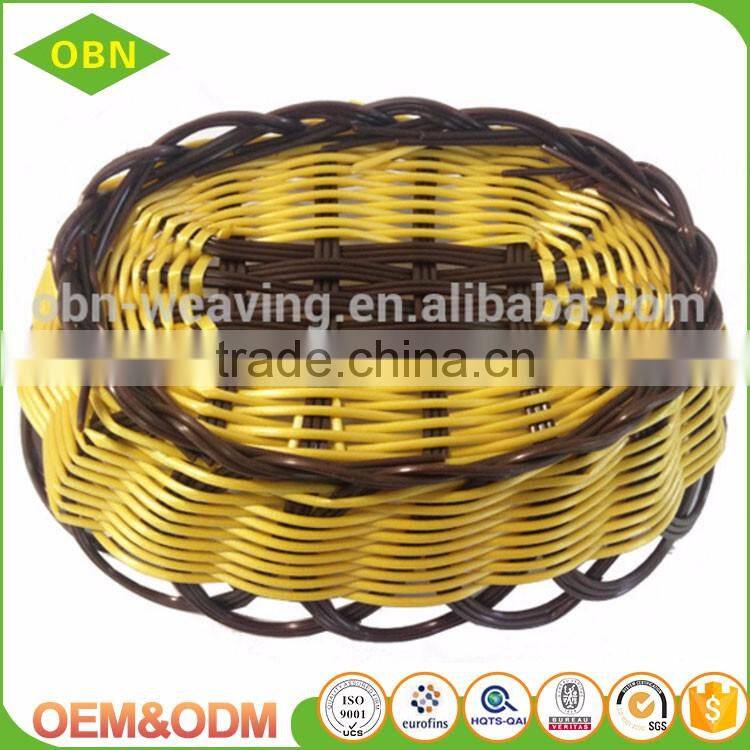 Fancy modern design home kitchen accessories woven oval PP plastic fruit basket