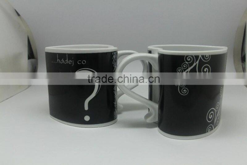 novelty items 11oz heart shaped handle ceramic mug for gift