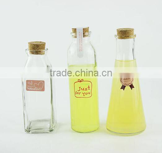 clear juice glass storage bottle