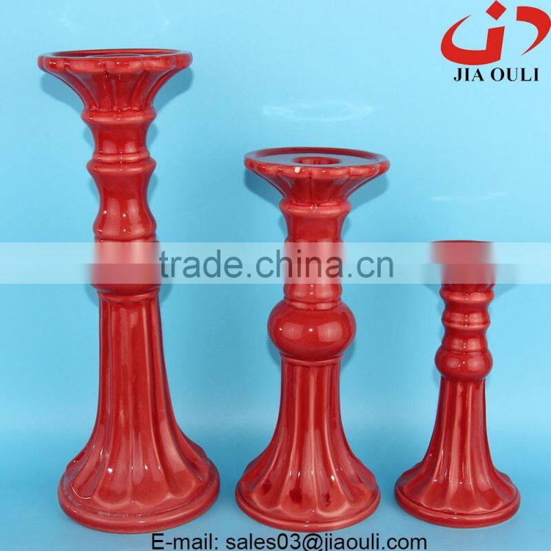 Popular sales candle stand wedding table centerpieces, ceramic tealight holder