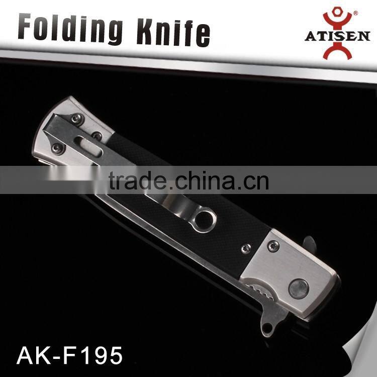 4" Pocket Knife 3Cr13 Blade G10 Handle Camping Knife Tools