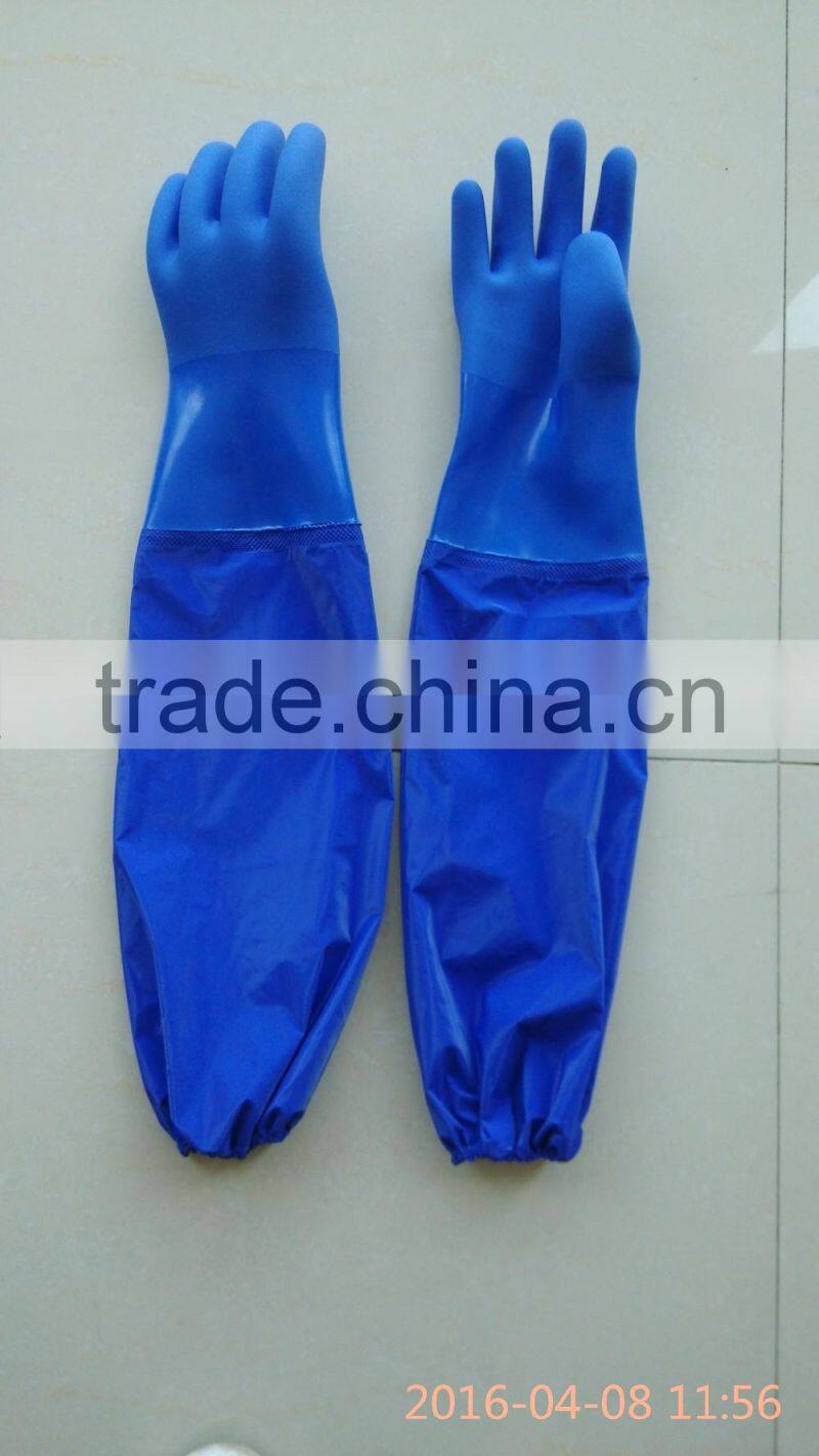 Long sleeve pvc dipped waterproof glove