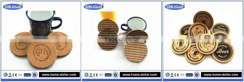 Manufacture wholesale creative design natural blank cork coaster