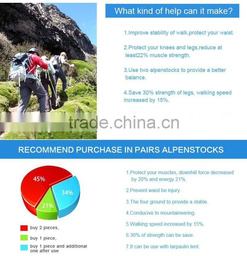 Top Quality Flexible Alpenstock hiking poles