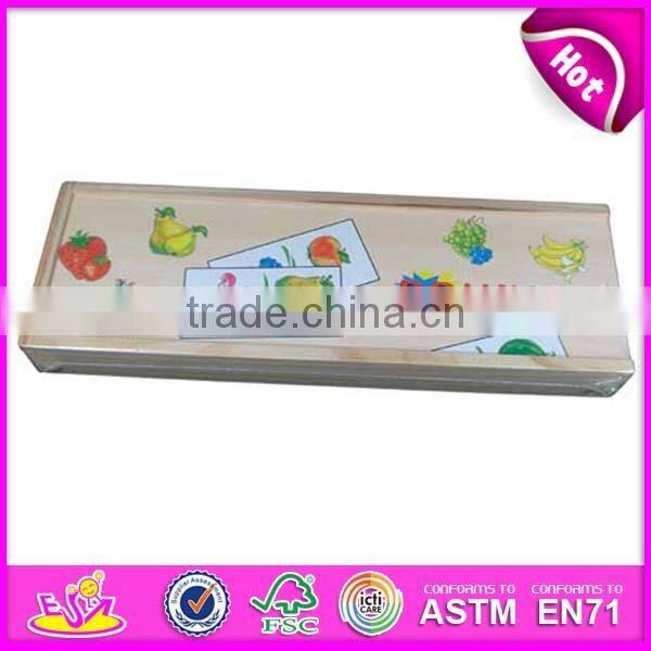 2015 New wooden custom dominoes for kids,wooden toy Popular domino for children,cute wooden domino set for baby WJ278285