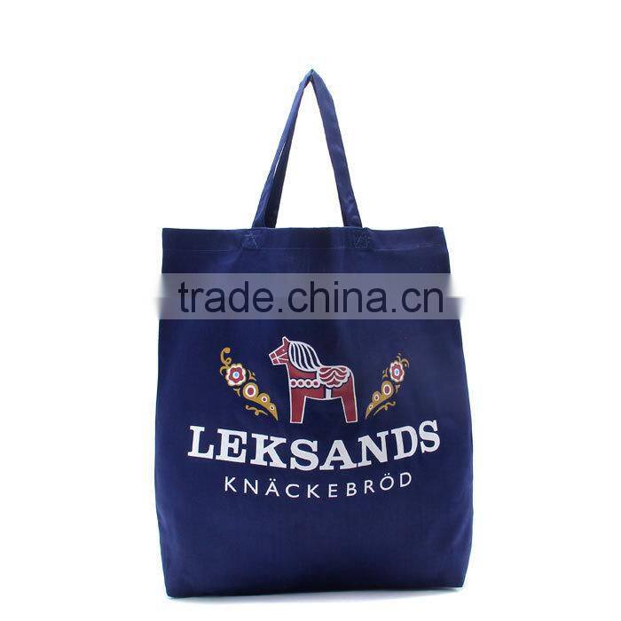 Cheap Organic Cotton Blue Tote Bag With Customed LOGO,Women Portable Cotton Shopping Bag