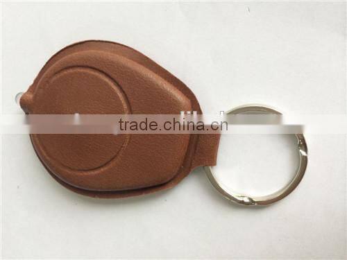 Mini leather keyring with white LED light