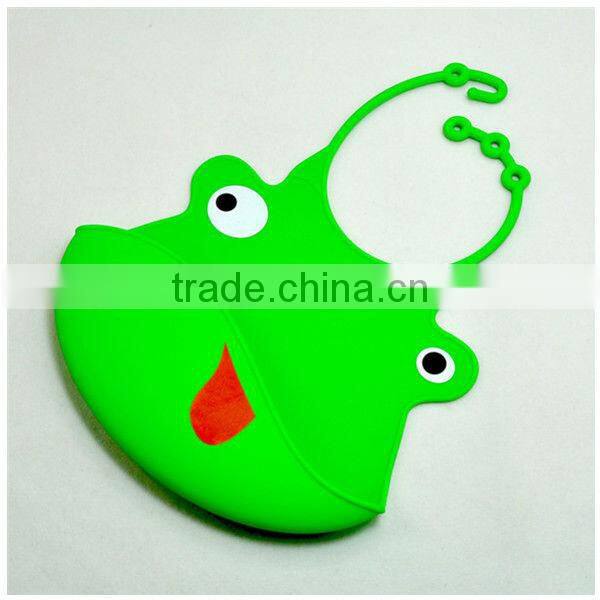 Cute blue Easy Clean Simple Rubber Baby Bib blank