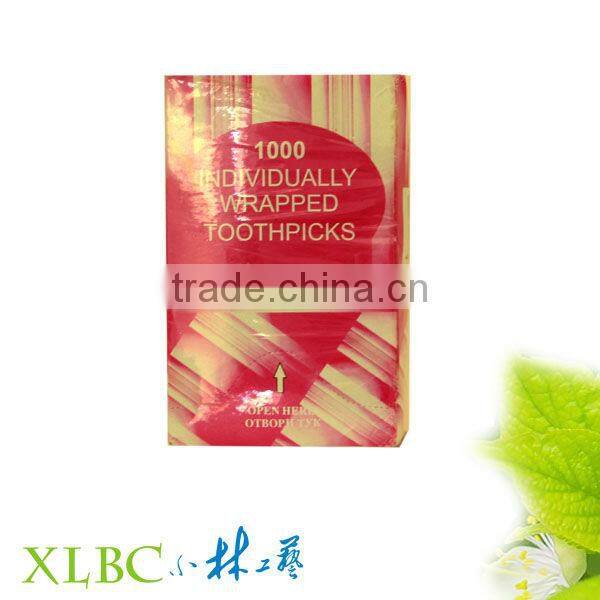 PP wrapped box mint bamboo toothpicks