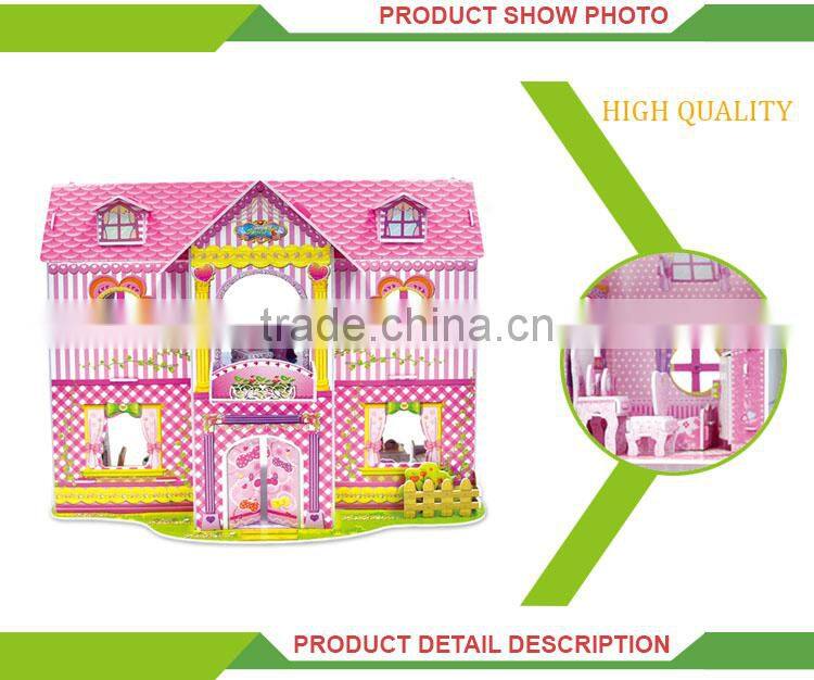 Hot selling children puzzle princess castle house model toy