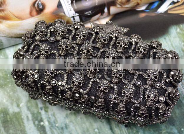 Skull diamond evening Bag bat handle evening bag hand bag