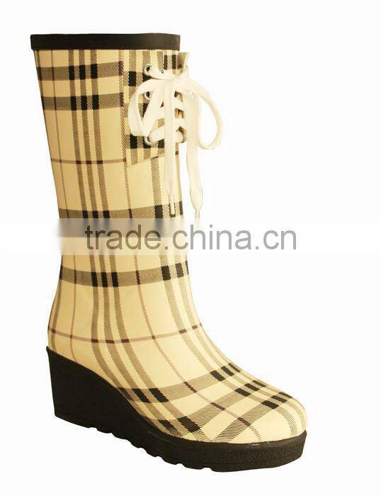 wedge heel custom made rain boots,sex ladies rubber rain boots