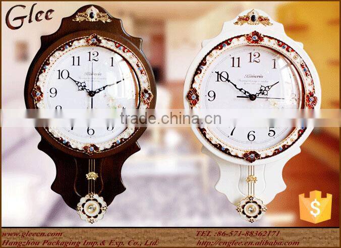 Vintage wooden clock, wall clock, solid wood, 62cmH*30cmDIAM*7.8cmT