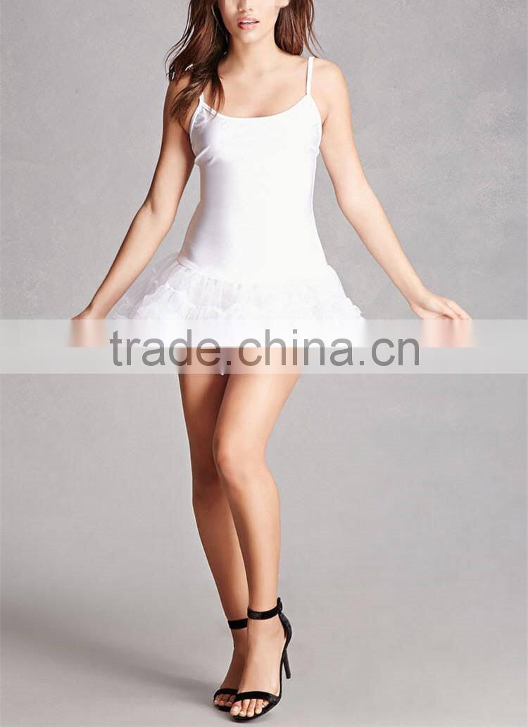 Clothing fashion White mini tulle ruffled tutu skirt Ruffled Tulle Petticoat Dress