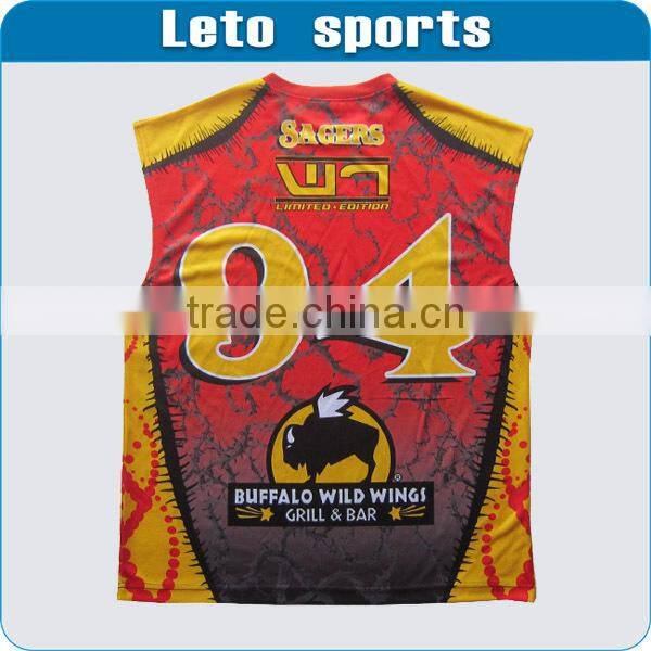 Custom sublimation sleeveless football jersey