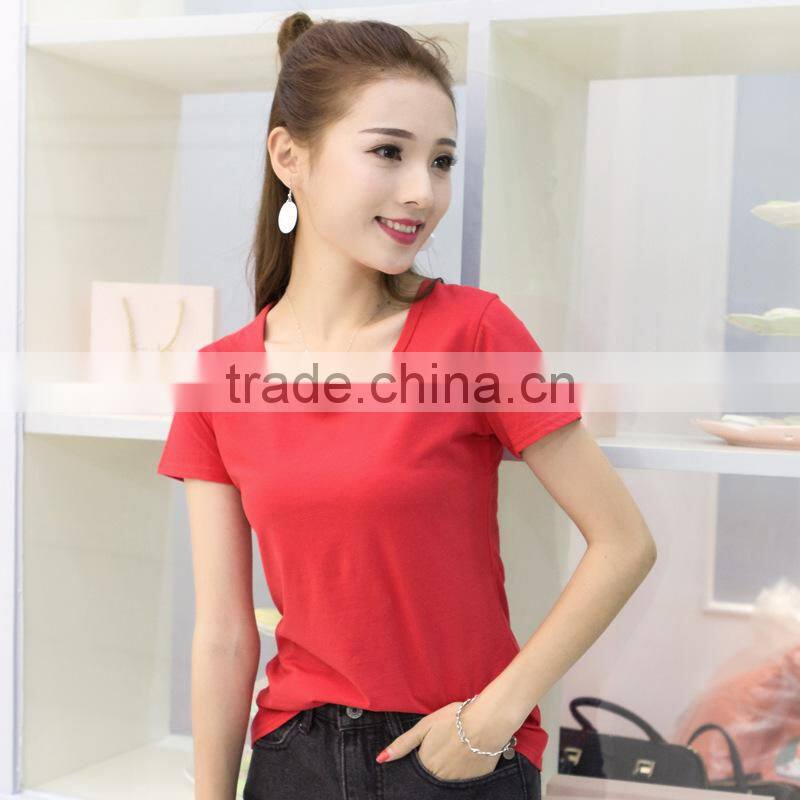 Short sleeves custom printing 100% cotton custom women t shirt