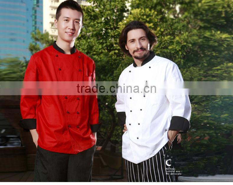 Custom embroidered executive white chef jacket cooking restaurant coat chef