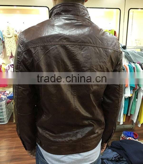 factory supply plus size PU apparel stock jacket