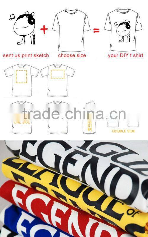 Design your ptint on cotton t-shirt with no minimum.