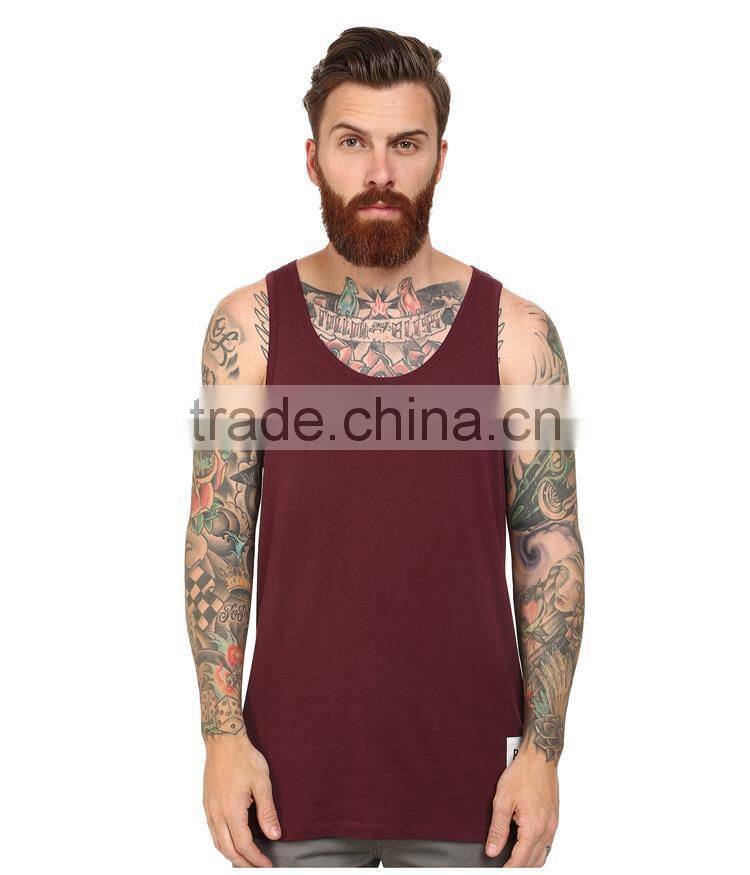 Mens plain 92% nylon 8% spandex tank tops wholesale