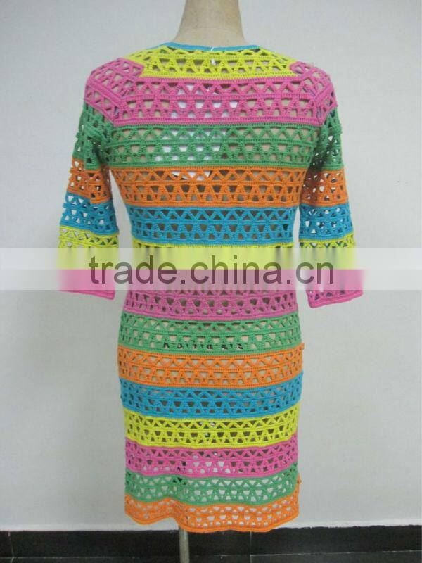 Chromatic stripe dress