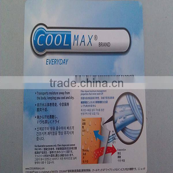 cotton polyester piece dyed coolmax fabric