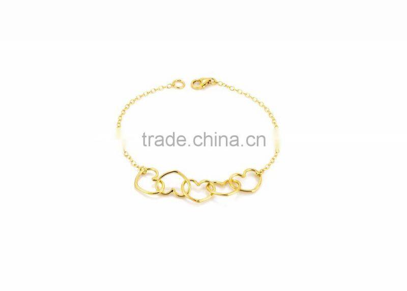 Gold Plated Design Heart Bracelet