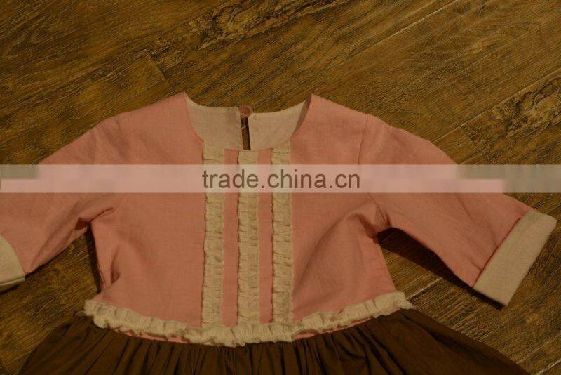 pink&gray girls boutique smocked baby dresses